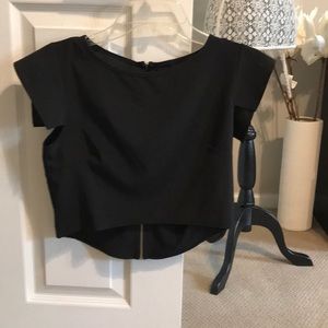 B Jewel Tops - Cap sleeve high low dressy crop top B Jewel Tops - Cap sleeve high low dressy crop top